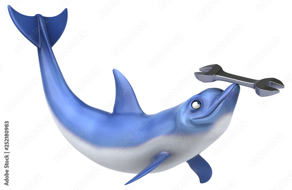Fototapeta premium Fun dolphin - 3D Illustration