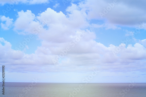 blue sky and sea with lighting