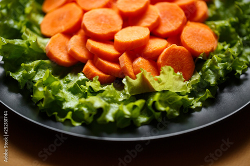 carrot sliced ​​on a plate