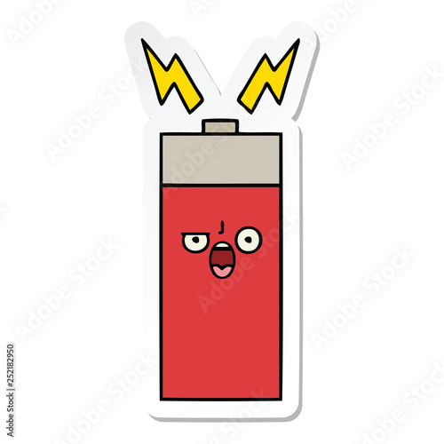 sticker of a cute cartoon battery