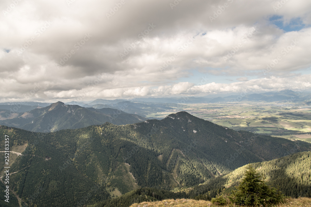 view from Poludnica hill in Nizke Tatry mountains in Slovakia