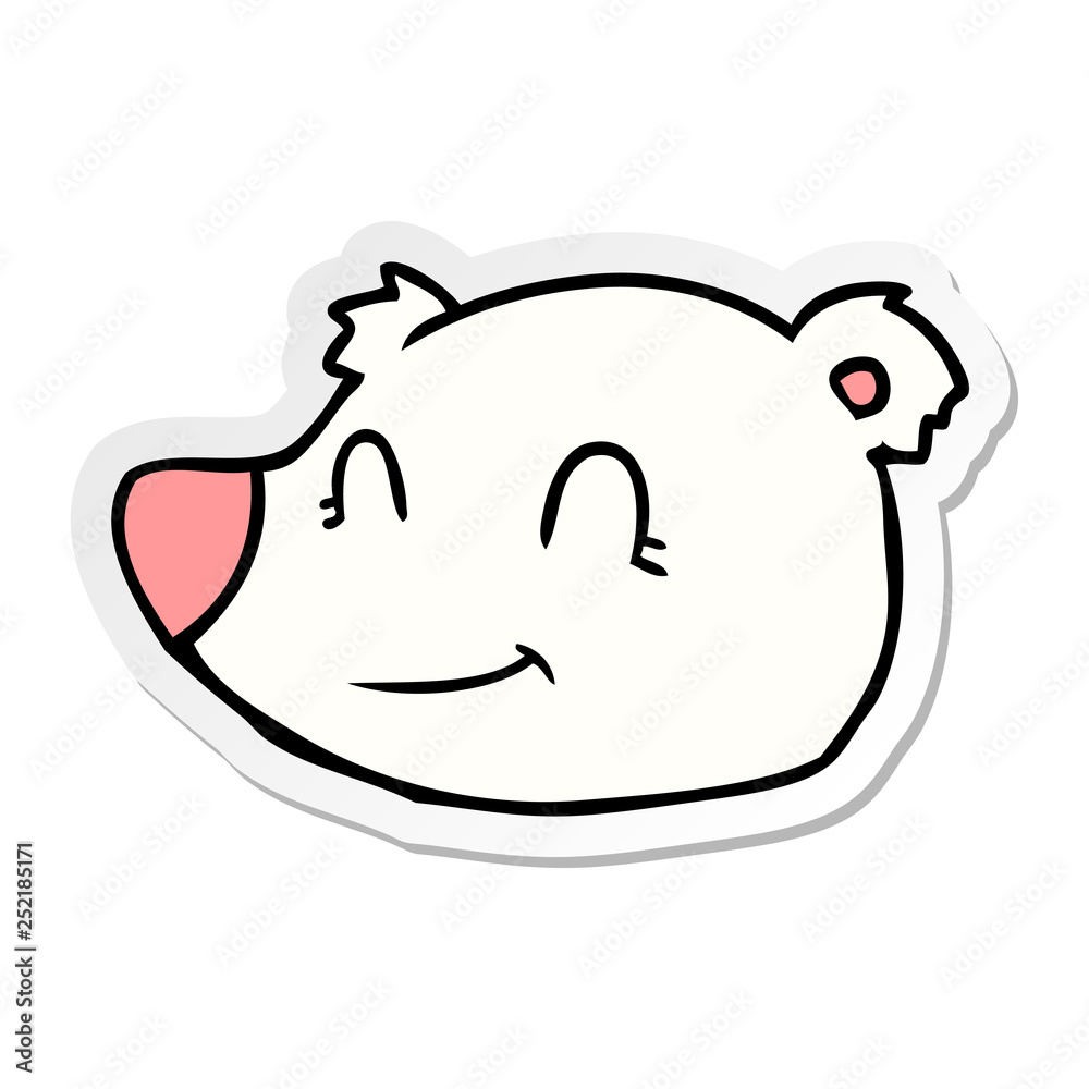 distressed sticker of a polar bear cartoon distressed sticker of a polar bear cartoon