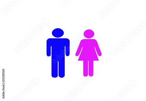 man and woman isolated on white background