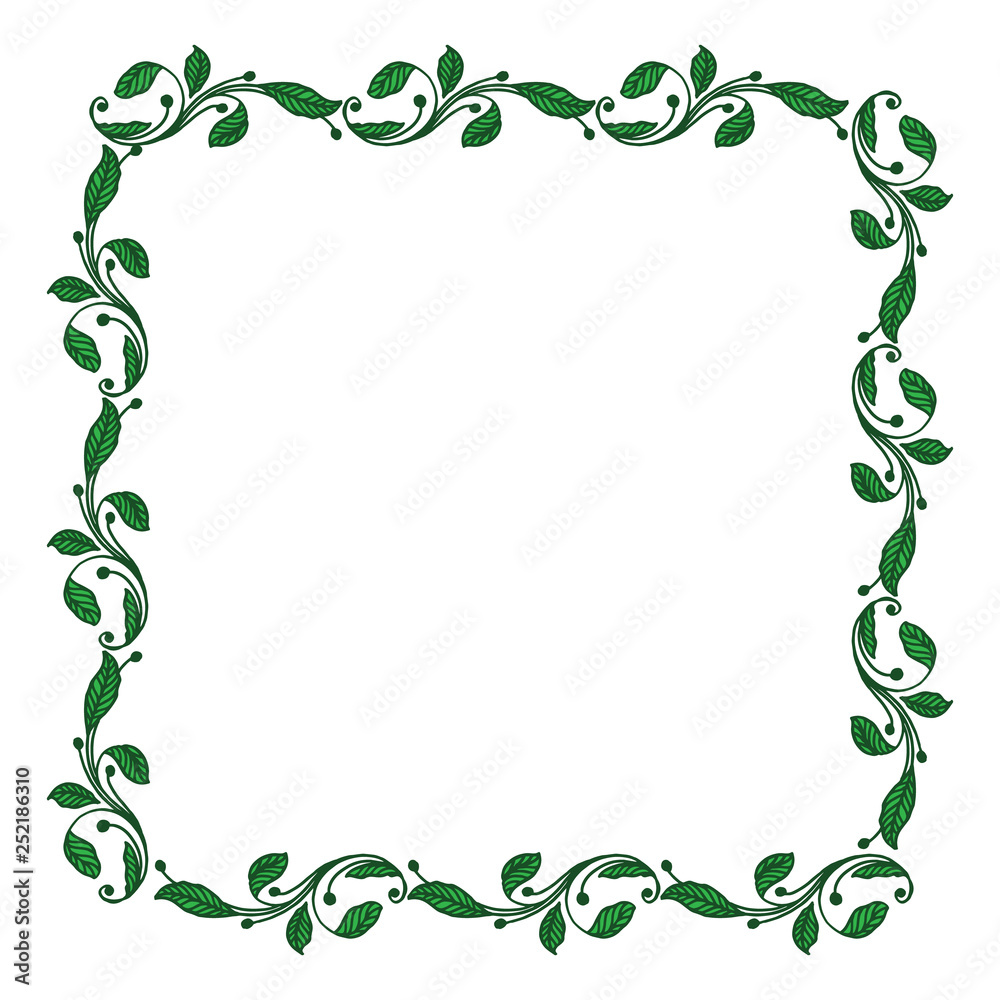 Vector illustration shape leaf flower frame hand drawn Vector illustration shape leaf flower frame hand drawn
