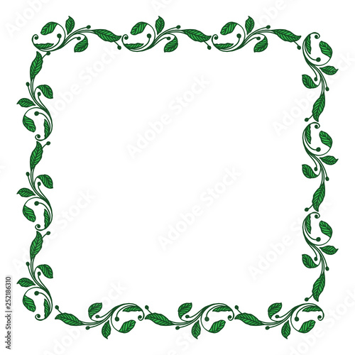 Vector illustration shape leaf flower frame hand drawn