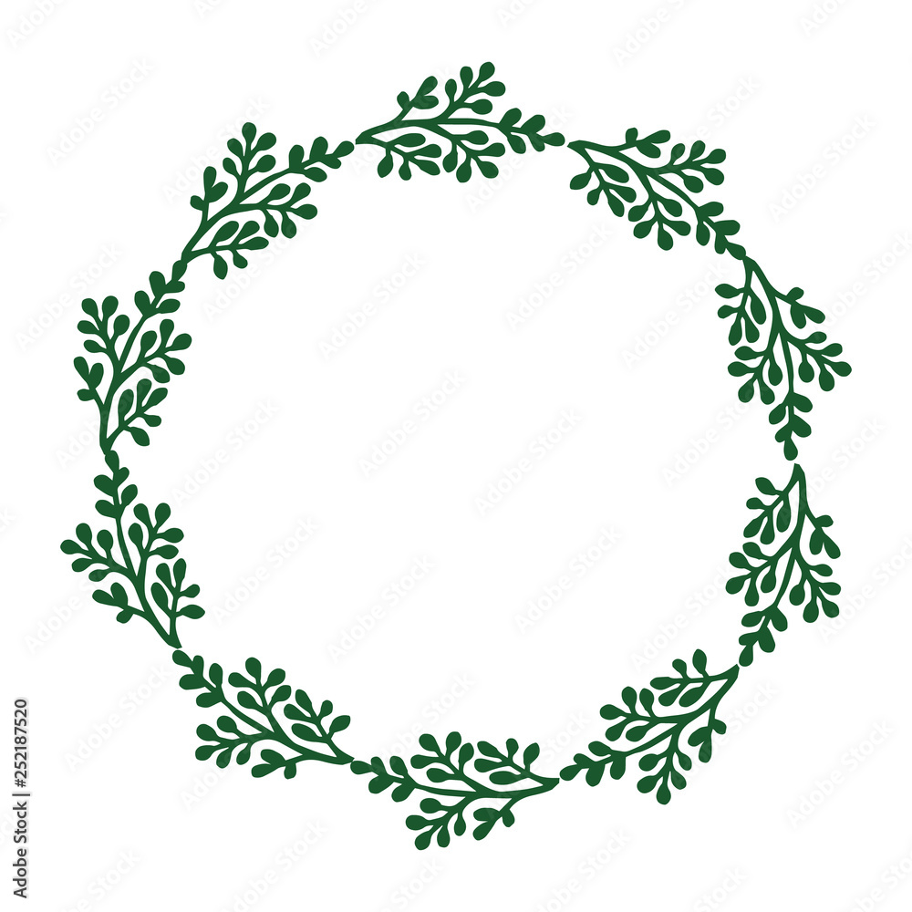 Vector illustration beautiful leaf wreath frames hand drawn Vector illustration beautiful leaf wreath frames hand drawn
