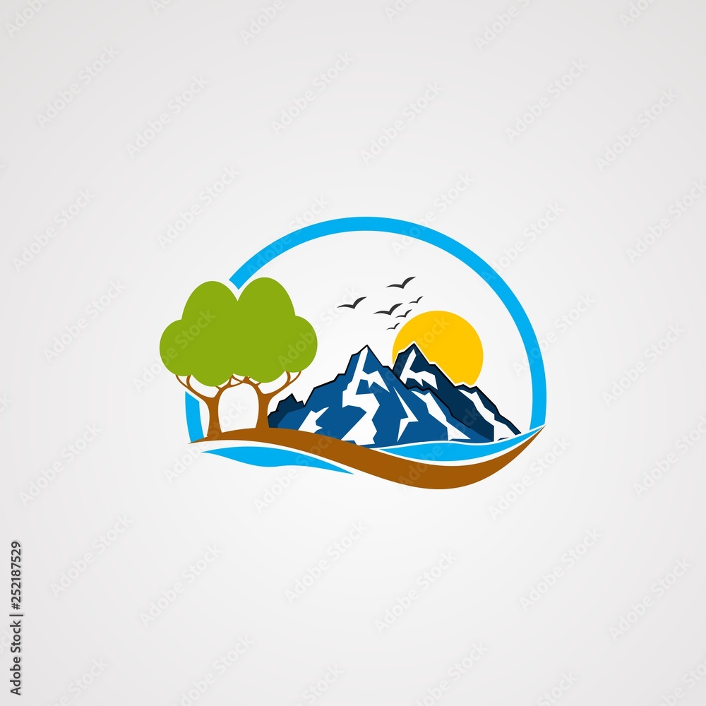 rock mountain logo vector, icon, element, and template for company rock mountain logo vector, icon, element, and template for company