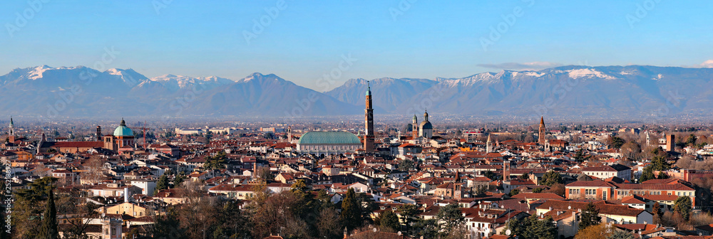wide panorama more than 30 megapixels of the city of Vicenza in