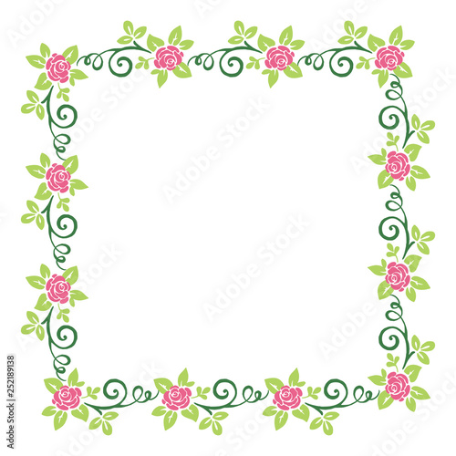 Vector illustration greeting card with leaf floral frame art hand drawn © StockFloral