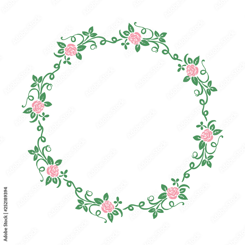 Vector illustration leaf floral frame style for card hand drawn Vector illustration leaf floral frame style for card hand drawn