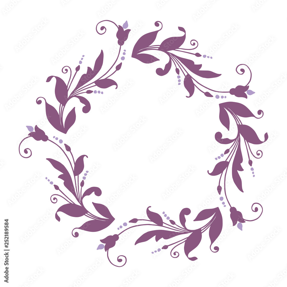 Vector illustration leaf floral frame style for card hand drawn