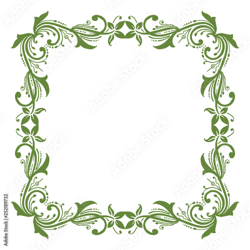 Vector illustration leaf floral frame style for card hand drawn