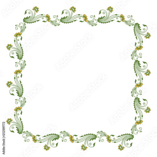 Vector illustration leaf floral frame style for card hand drawn