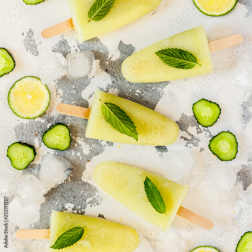 Cucumber and Lime Ice Pops