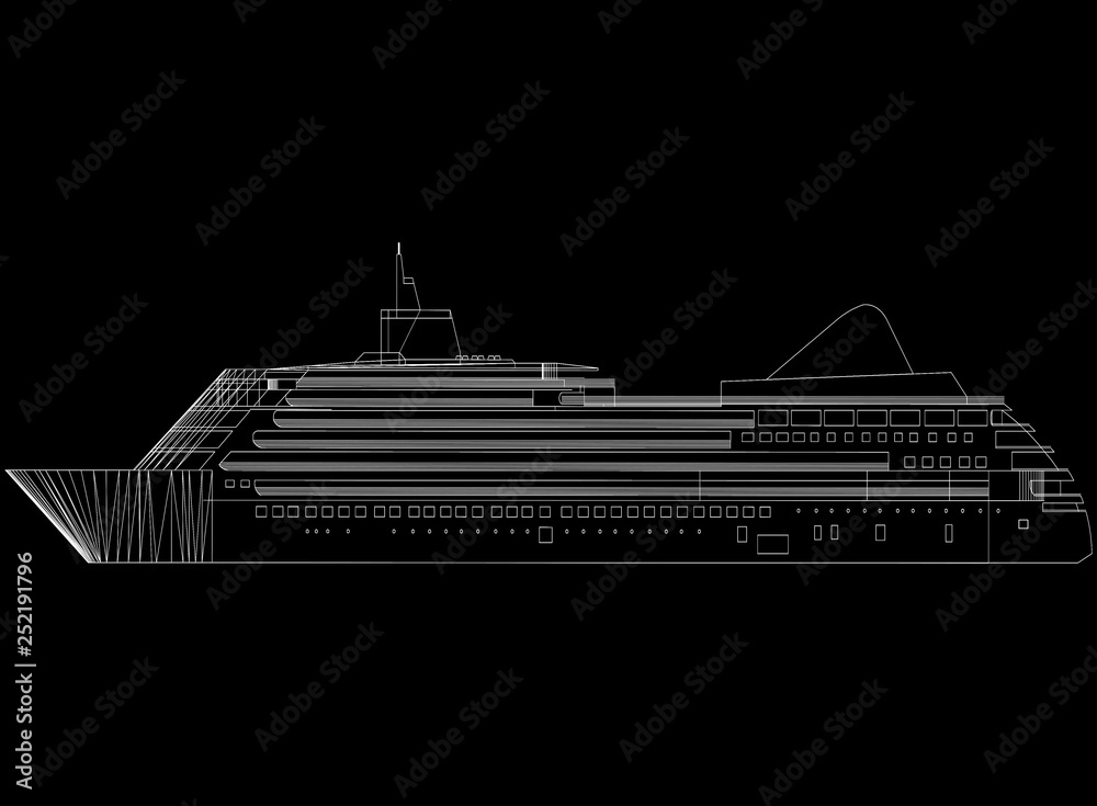 Obraz premium cruise ship Concept Architect Blueprint