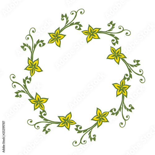 Vector illustration decorative yellow flower frame hand drawn © StockFloral