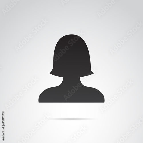 Profile of woman. Vector icon.