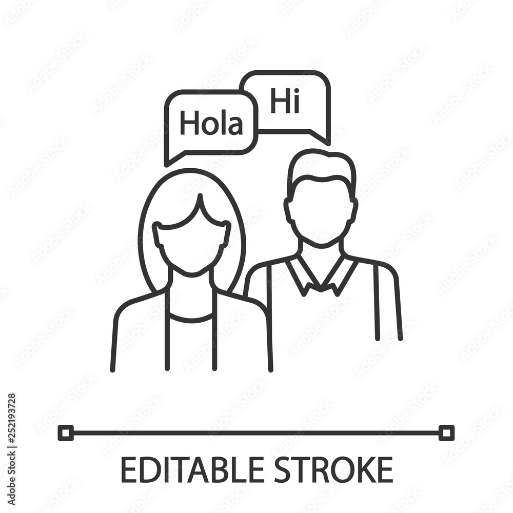Language practice linear icon Language practice linear icon