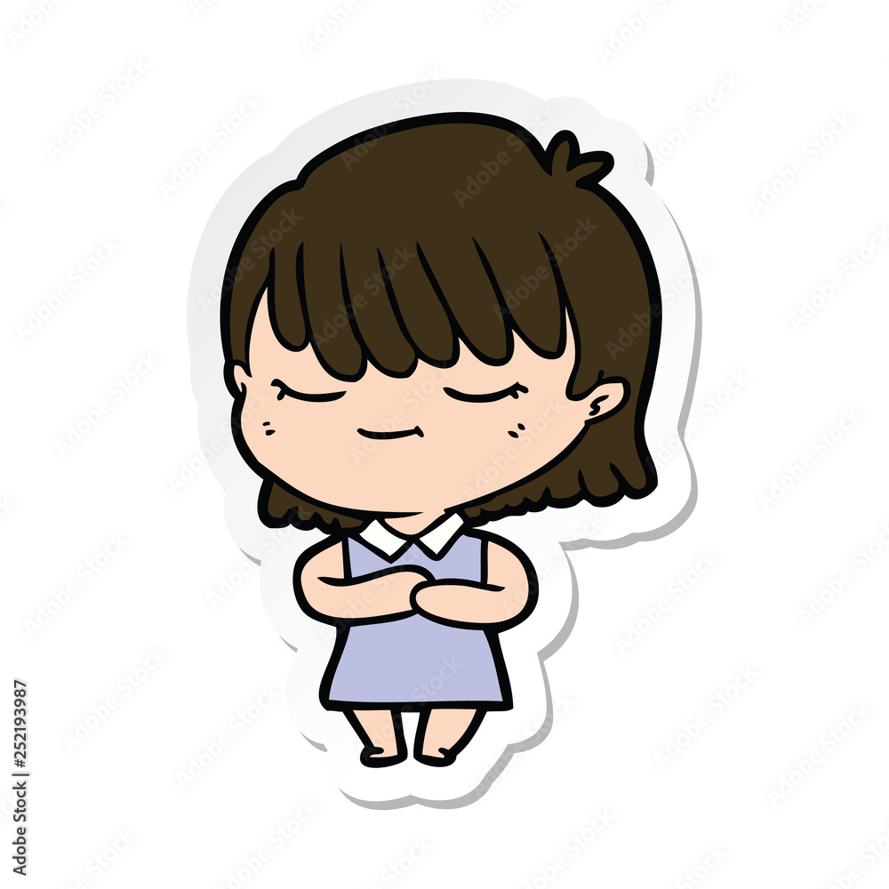 sticker of a cartoon woman sticker of a cartoon woman