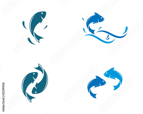 Canvas Print Fish logo template