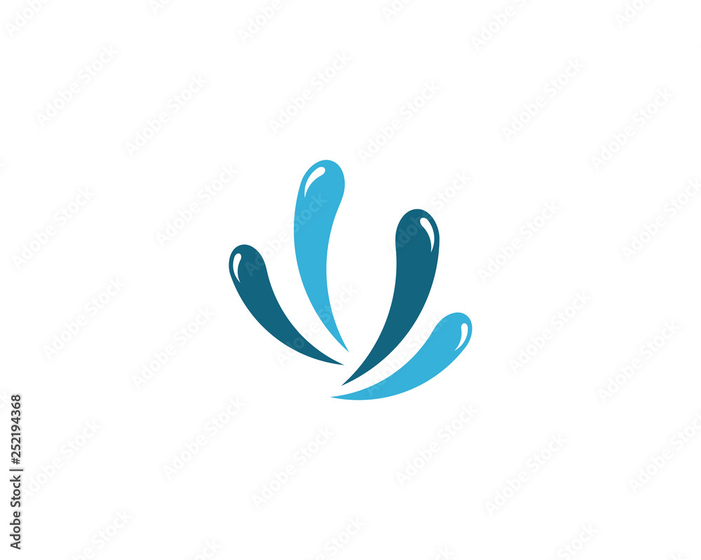 Obraz premium Water splash logo vector icon illustration design 