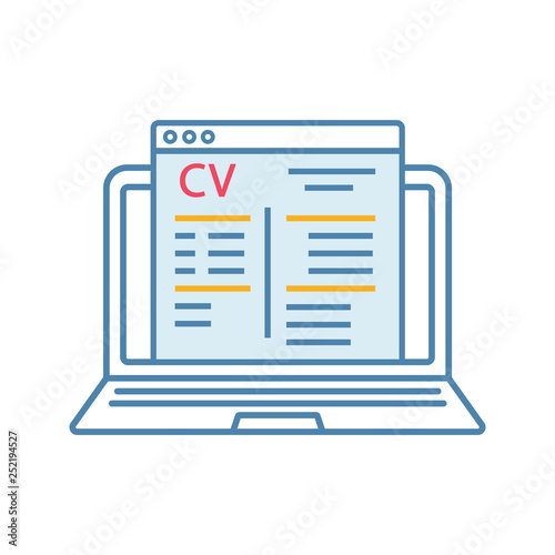 Online job application color icon