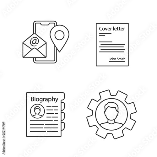 Resume linear icons set