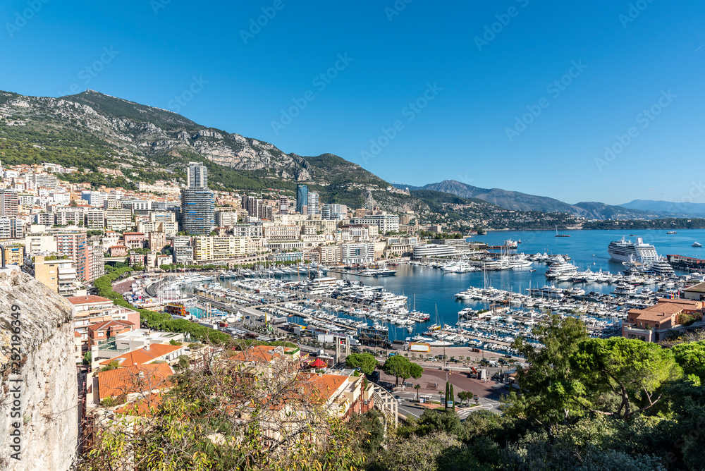 City of Monte Carlo in Monaco from Sky