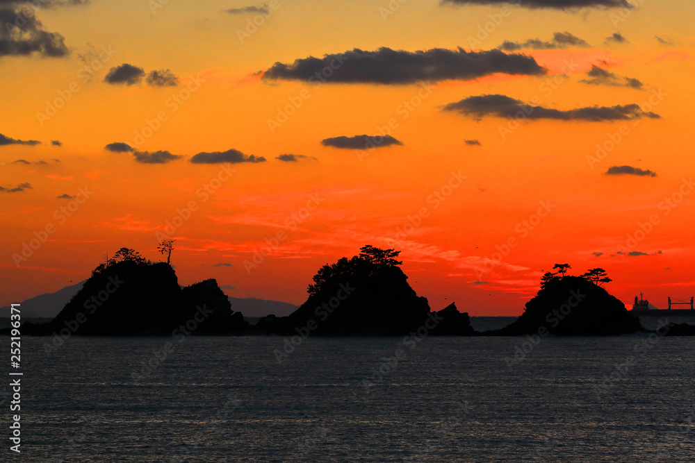 加茂島の夕日