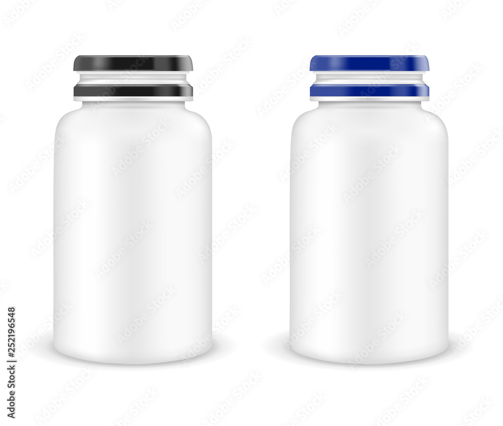 Vector plastic bottle for multivitamins or medication Vector plastic bottle for multivitamins or medication