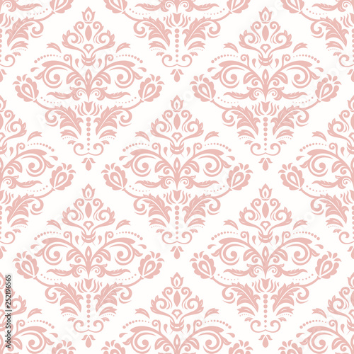 Orient vector classic pattern. Seamless abstract background with vintage elements. Pink orient background. Ornament for wallpaper and packaging