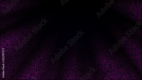 Festive shiny neon background. Halftone gradient pattern vector illustration. Explosion, salute. Pink dotted, purple dark halftone texture. Pop Art style purple pink comics Background. Dots background
