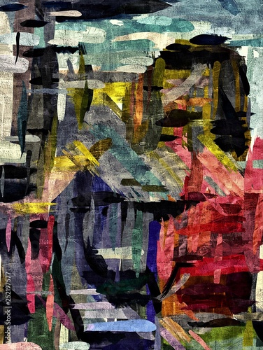 abstract grunge background from color chaotic blurred spots brush strokes of different sizes © natuliya