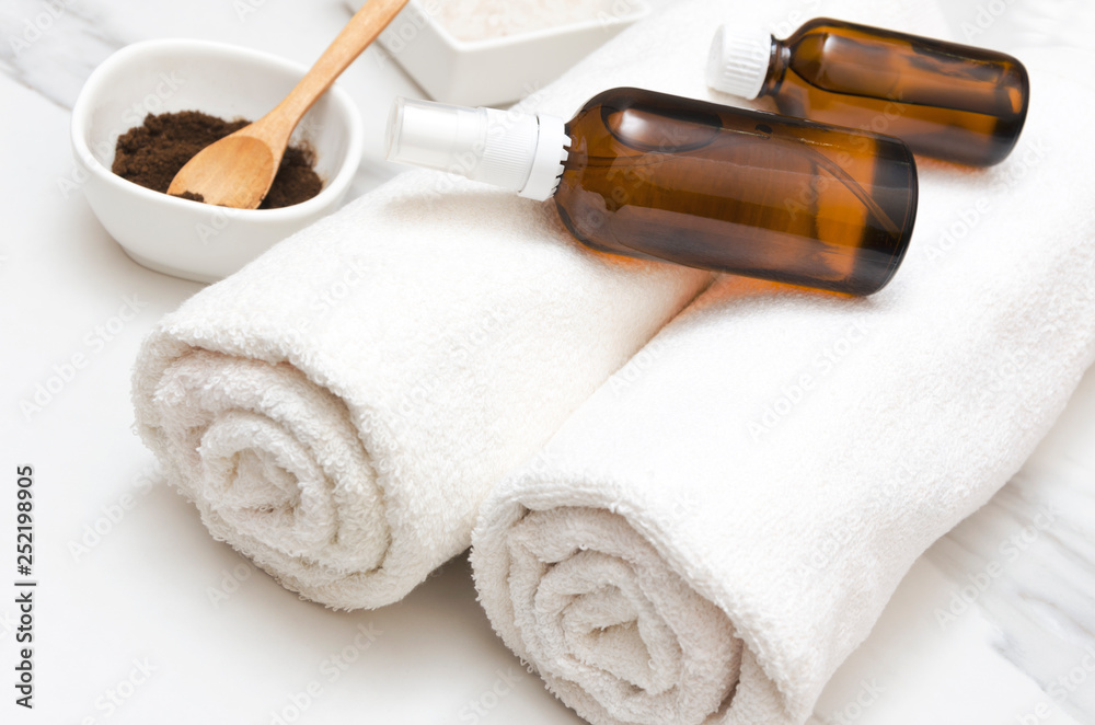 Closeup of supply for wellness treatments.Concept of beauty procedures Closeup of supply for wellness treatments.Concept of beauty procedures