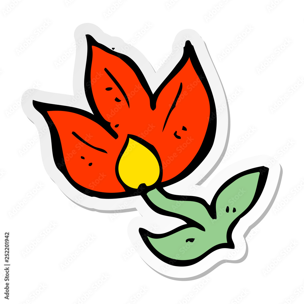 sticker of a cartoon flower sticker of a cartoon flower