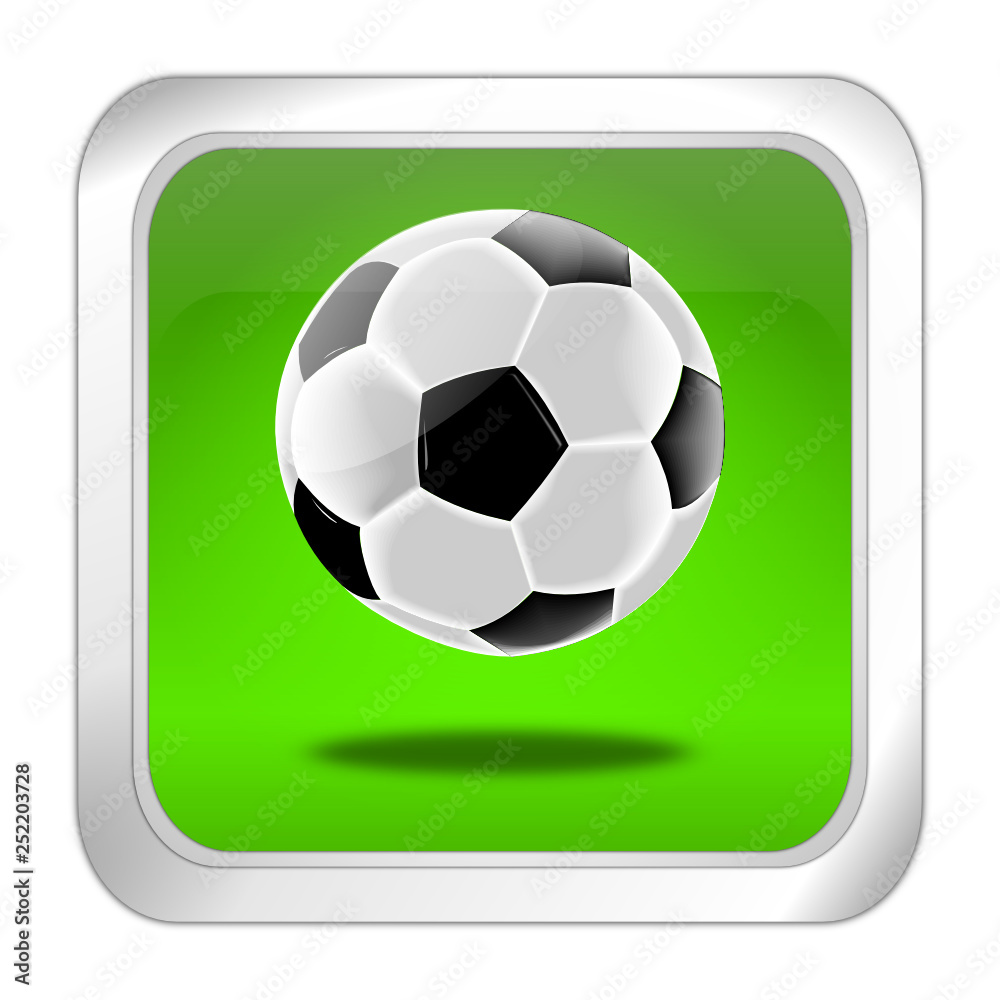 Button with Soccer ball - 3D illustration Button with Soccer ball - 3D illustration