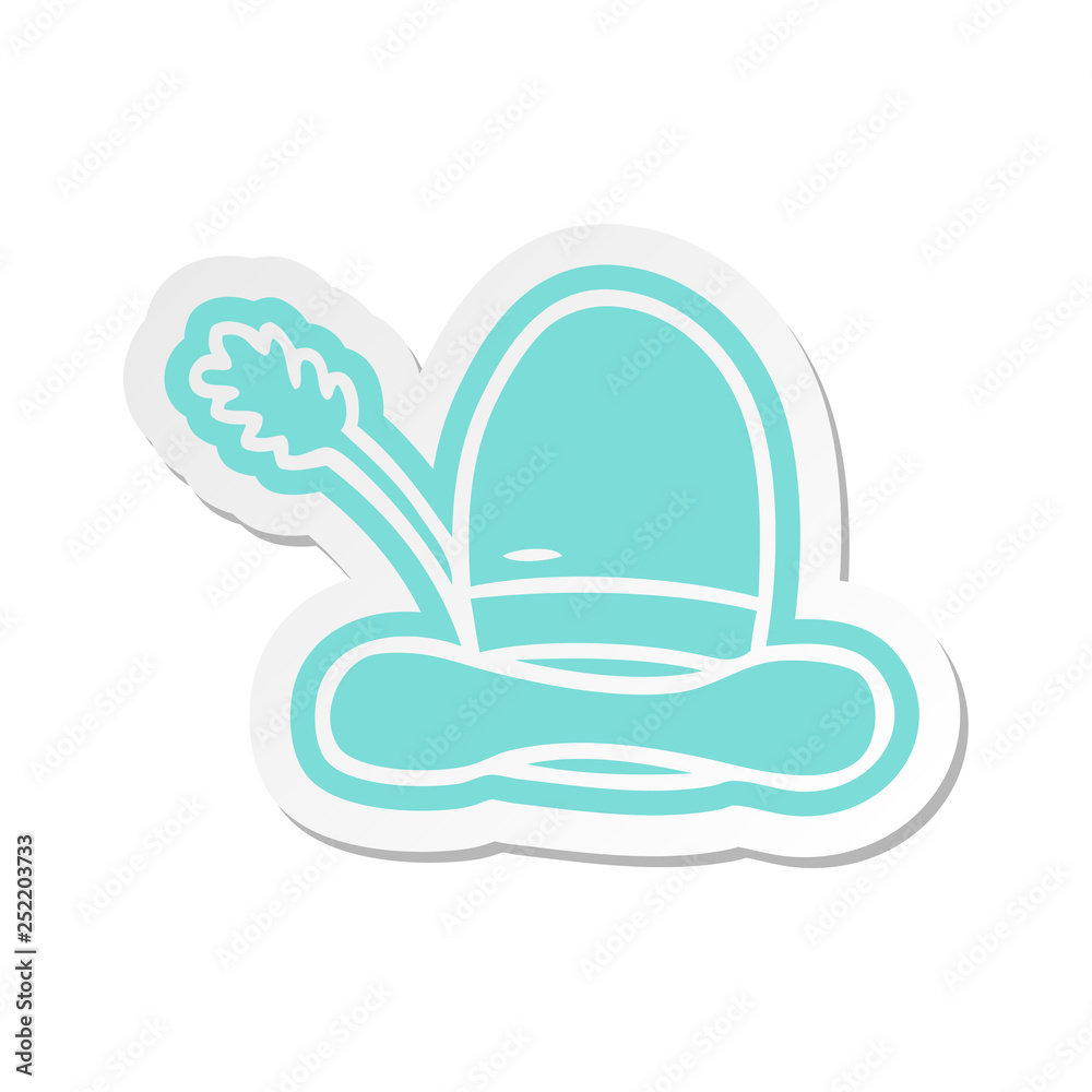 cartoon sticker of a farmers hat cartoon sticker of a farmers hat