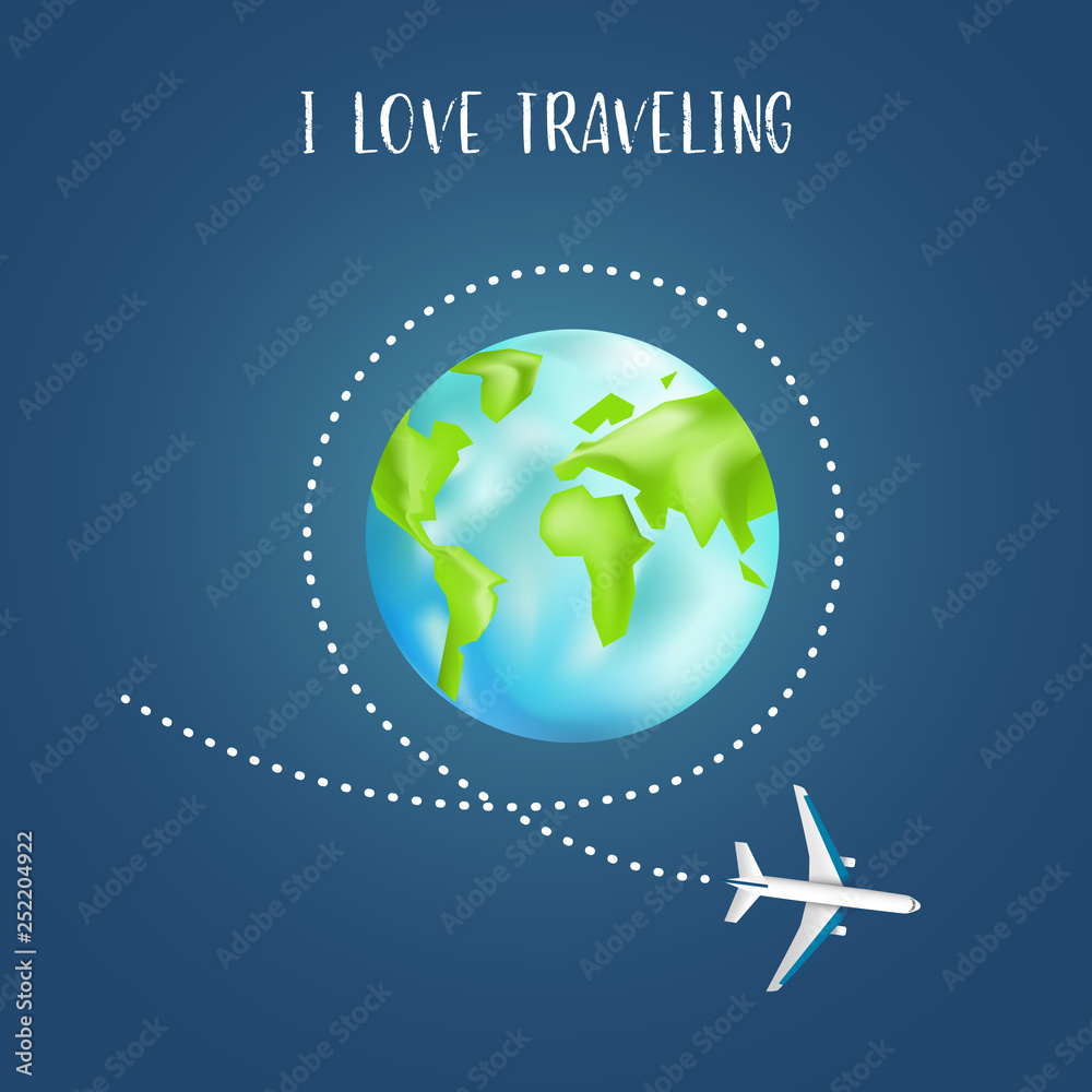 Naklejka premium Travel around the world background vector illustration