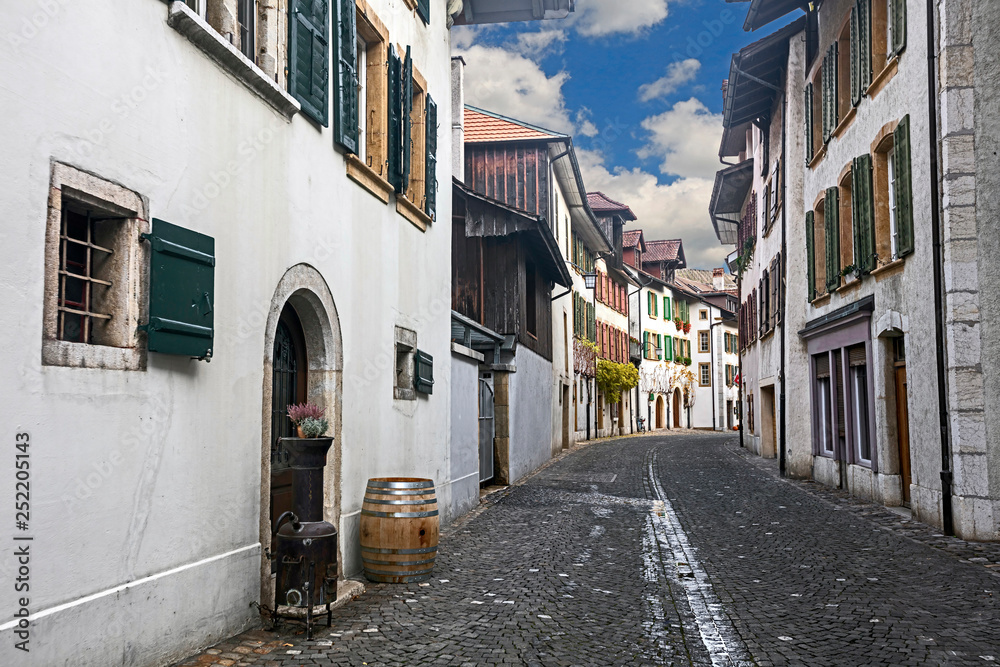 View of the old village of Twann, Switzerland