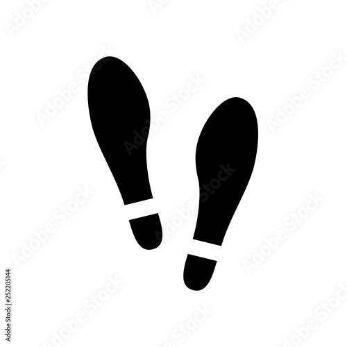 Footprints of human in shoes vector icon. 