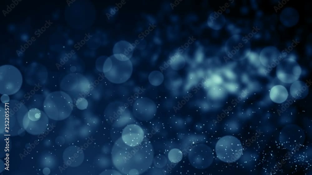 Particles blue bokeh dust abstract light motion titles cinematic background loop