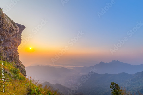 Beautiful landscape in the morning of Phu Chi Fa National Park. Chiang Rai   Thailand