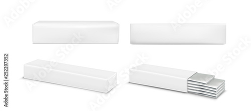 Vector chewing gum and white packaging
