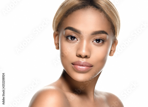 Beauty black skin woman african ethnic female face portrait