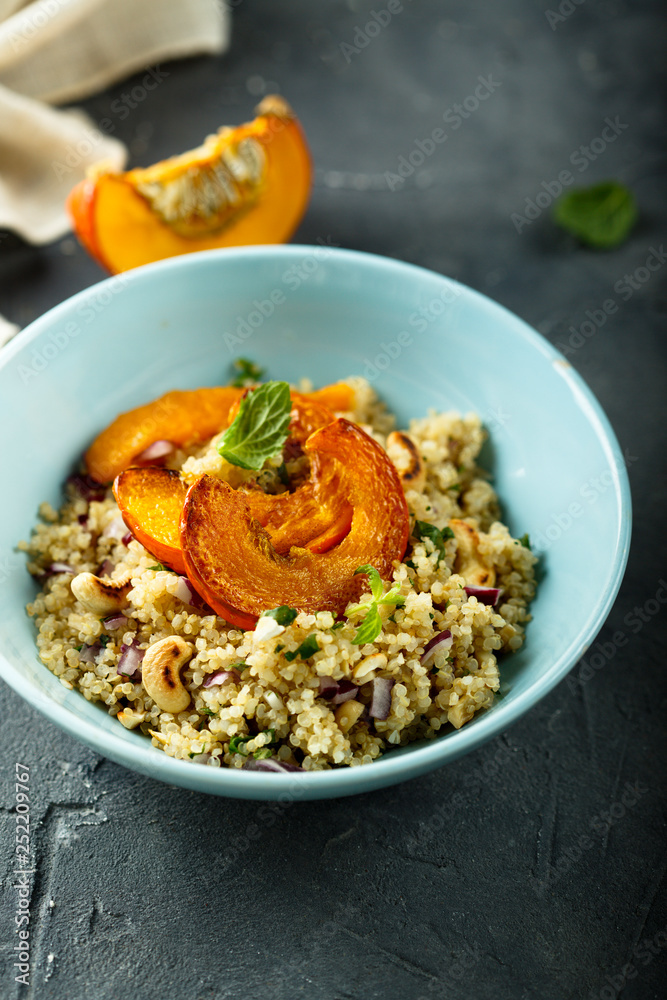 Roasted pumpkin with quinoa salad Roasted pumpkin with quinoa salad