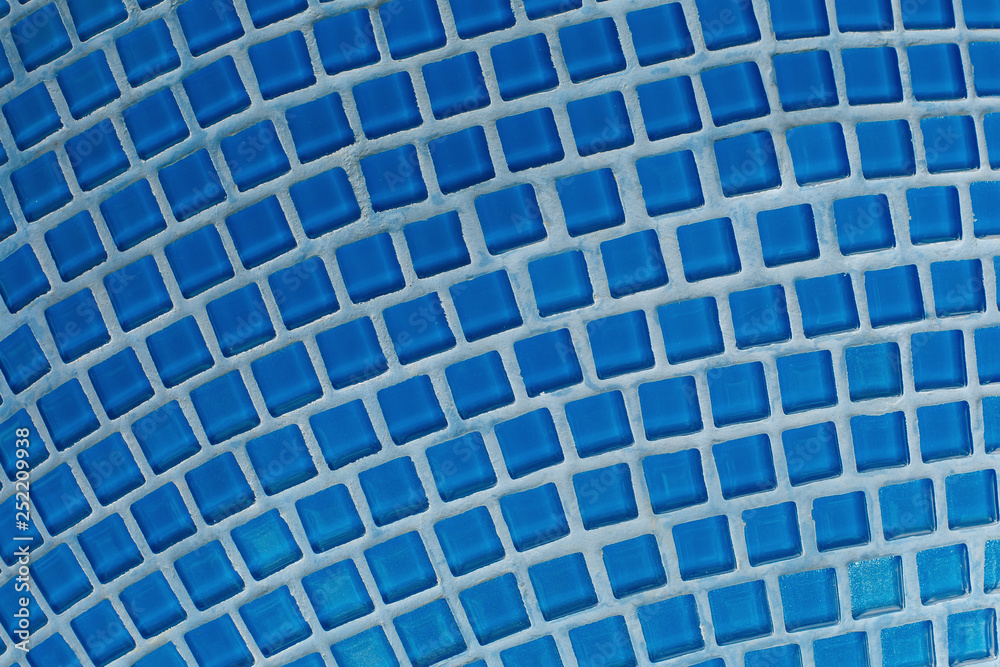 Blue glass mosaic in the bathroom. Pattern and texture of mosaic tiles. Blue glass mosaic in the bathroom. Pattern and texture of mosaic tiles.