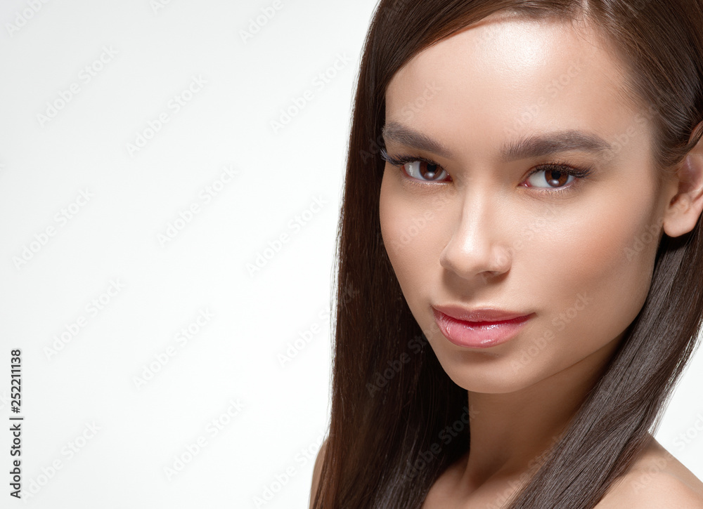 Beautiful woman female skin care healthy hair and skin close up face beauty portrait Beautiful woman female skin care healthy hair and skin close up face beauty portrait