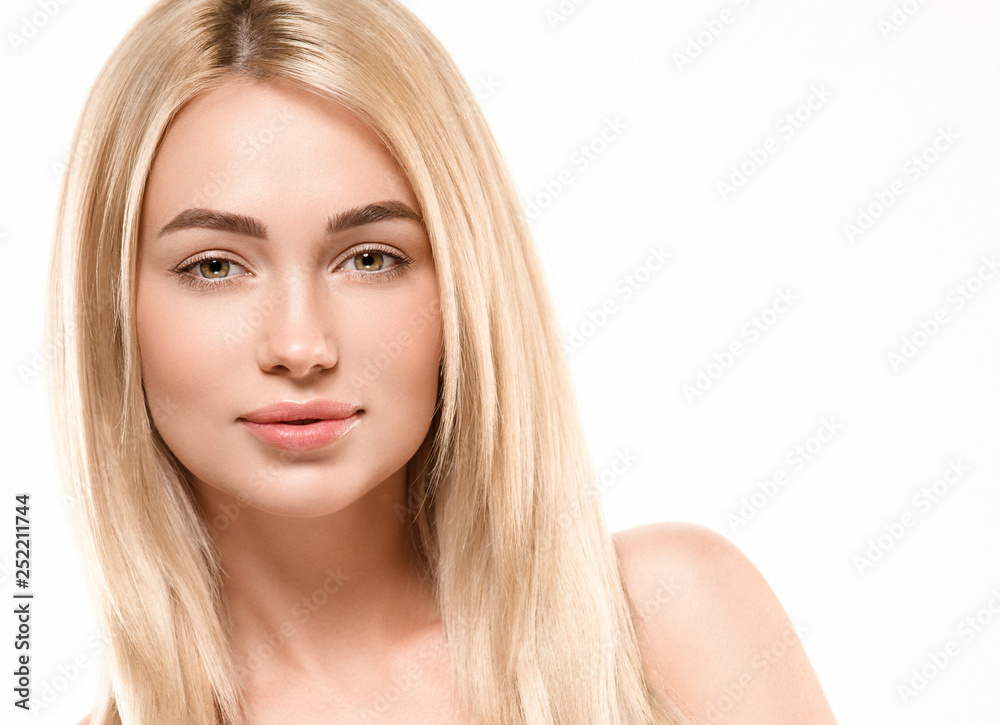 Beautiful woman female skin care healthy hair and skin close up face beauty portrait Beautiful woman female skin care healthy hair and skin close up face beauty portrait