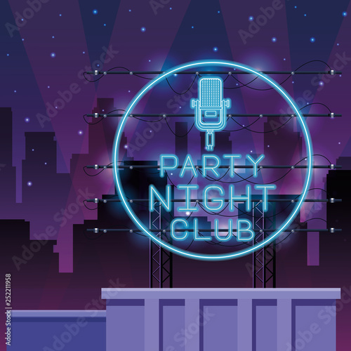 Disco party neon lights