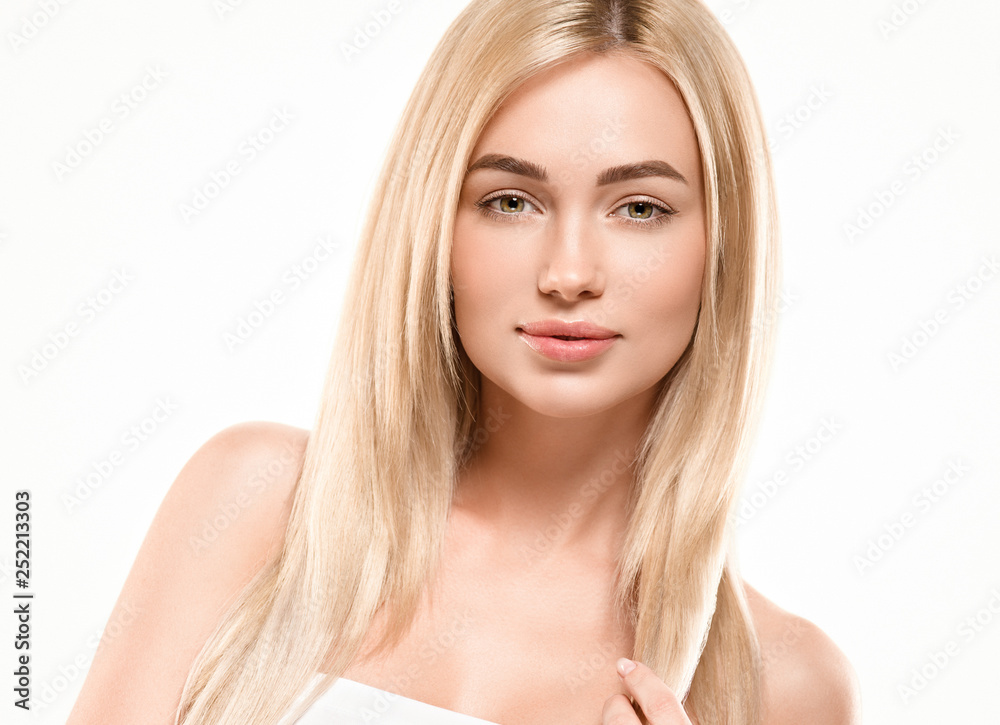 Beautiful woman female skin care healthy hair and skin close up face beauty portrait Beautiful woman female skin care healthy hair and skin close up face beauty portrait
